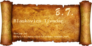 Blaskovics Tivadar névjegykártya