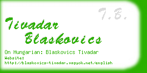 tivadar blaskovics business card